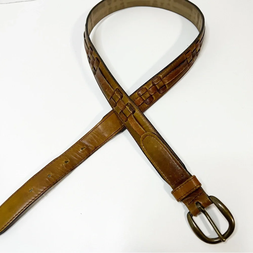 Vintage Jeans West Woven Leather Belt
